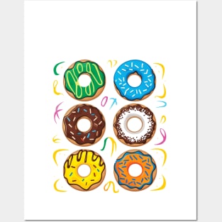 Colorful Donut Delight for Sweet Lovers Posters and Art